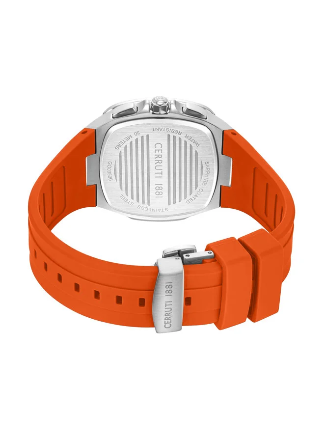 CERRUTI 1881 orange Men's Casale Black Dial Silicone Strap Chronograph Watch for Men, 42mm for Men | Best Price UAE